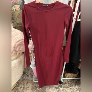 Zara Deep Red Long Sleeve Dress​